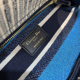 Medium Lady D-Lite Bag Blue Palms Embroidery M0565