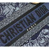Medium Lady D-Lite Bag Denim Blue Toile de Jouy Embroidery M0565
