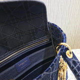 Medium Lady D-Lite Bag Embroidered Velvet M0565O