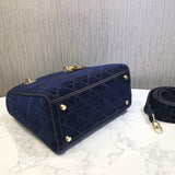 Medium Lady D-Lite Bag Embroidered Velvet M0565O