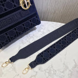 Medium Lady D-Lite Bag Embroidered Velvet M0565O