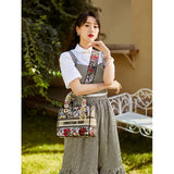 Medium Lady D-Lite Bag in Multicolor Mille Fleurs Embroidery M0565