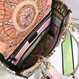 Medium Lady D-Lite Bag Multicolor Lights Embroidery M0565
