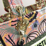 Medium Lady D-Lite Bag Multicolor Lights Embroidery M0565