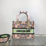 Medium Lady D-Lite Bag Multicolor Lights Embroidery M0565