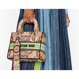 Medium Lady D-Lite Bag Multicolor Lights Embroidery M0565