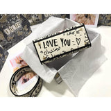 Medium Lady D-Lite  amour Bag Latte Multicolor  amour Graffiti Embroidery M0565