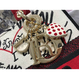 Medium Lady D-Lite  amour Bag Latte Multicolor  amour Graffiti Embroidery M0565
