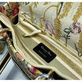 Medium Lady D-Lite Hibiscus Metallic Thread Embroidery Bag M0565