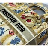 Medium Lady D-Lite Hibiscus Metallic Thread Embroidery Bag M0565