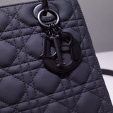 Medium Lady Bag in Ultramatte Cannage Calfskin M0565