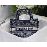 Mini Book Tote Blue Toile de Jouy Reverse Embroidery M1271