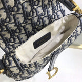 Mini Saddle Bag Blue Oblique Jacquard M0447