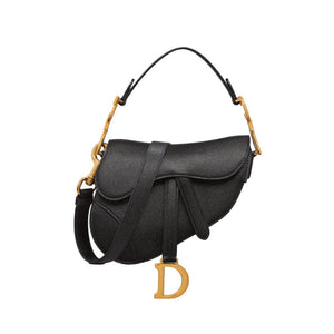   Mini Saddle Bag with Strap Grained Calfskin M0456
