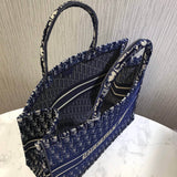Oblique Embroidered Velvet Book Tote M1286Z