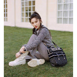 Oblique Embroidered Velvet  camp Messenger Bag M1291V
