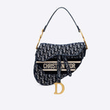 Oblique Embroidered Velvet Saddle Bag M0446C
