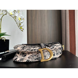 Saddle Bag Beige and Black Plan de Paris Embroidery M0446