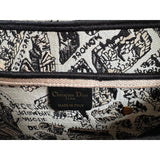 Saddle Bag Beige and Black Plan de Paris Embroidery M0446