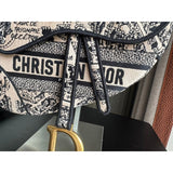 Saddle Bag Beige and Black Plan de Paris Embroidery M0446