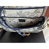 Saddle Bag Blue Toile de Jouy Embroidery M0446