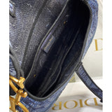 Saddle Bag Denim Blue Toile de Jouy Embroidery M0446