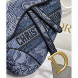 Saddle Bag Denim Blue Toile de Jouy Embroidery M0446