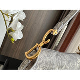 Saddle Bag Grey Toile de Jouy Embroidery M0446