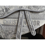 Saddle Bag Grey Toile de Jouy Embroidery M0446
