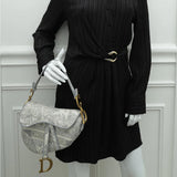 Saddle Bag Grey Toile de Jouy Embroidery M0446