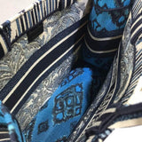 Small Book Tote in Blue Palms Embroidery M1296