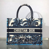   Small Book Tote in Blue Palms Embroidery M1296