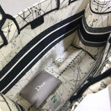 Small Book Tote in Latte Multicolor Zodiac Embroidery M1296