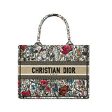 Small Book Tote Multicolor Mille Fleurs Embroidery M1296