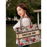 Small Book Tote Multicolor Mille Fleurs Embroidery M1296