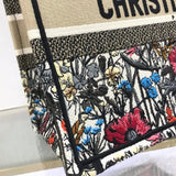Small Book Tote Multicolor Mille Fleurs Embroidery M1296