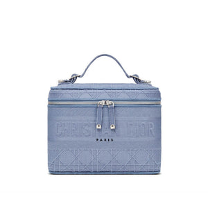   Travel Vanity Case Denim Cannage Embroidery S5480