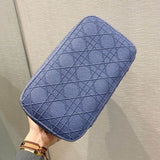 Travel Vanity Case Denim Cannage Embroidery S5480
