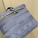 Travel Vanity Case Denim Cannage Embroidery S5480