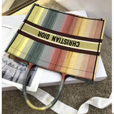aura Book Tote Multicolor Stripe Embroidery M1286