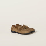 Velvet and suede Penny loafers brown