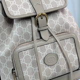 Backpack with Interlocking G Oatmeal Leather 674147
