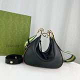 Black Leather Attache large Shoulder Bag 699409