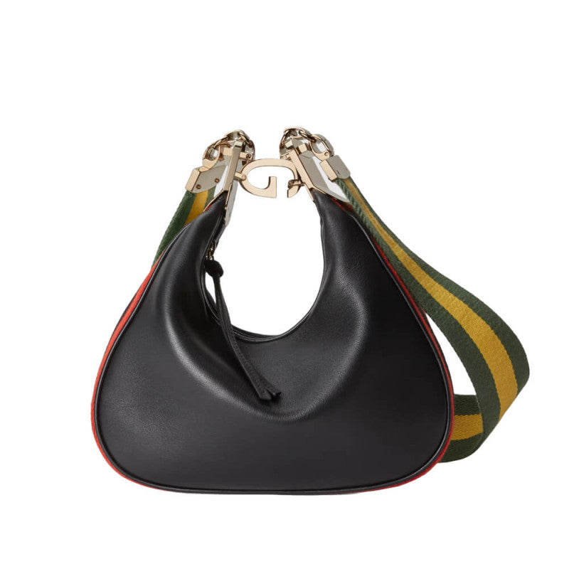 GG Black Leather Attache large Shoulder Bag 699409