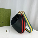 Black Leather Attache Medium Shoulder Bag 702823