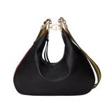 GG Black Leather Attache Medium Shoulder Bag 702823