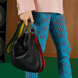 Black Leather Attache Medium Shoulder Bag 702823