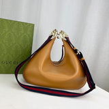 Brown Leather Attache Medium Shoulder Bag 702823