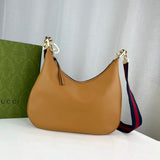 Brown Leather Attache Medium Shoulder Bag 702823
