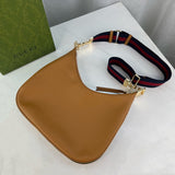 Brown Leather Attache Medium Shoulder Bag 702823